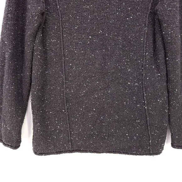 Cabelas Sweater Chunky Knit Womens Large Pullover Dark Gray Swiss Dot V-Neck - Picture 4 of 10